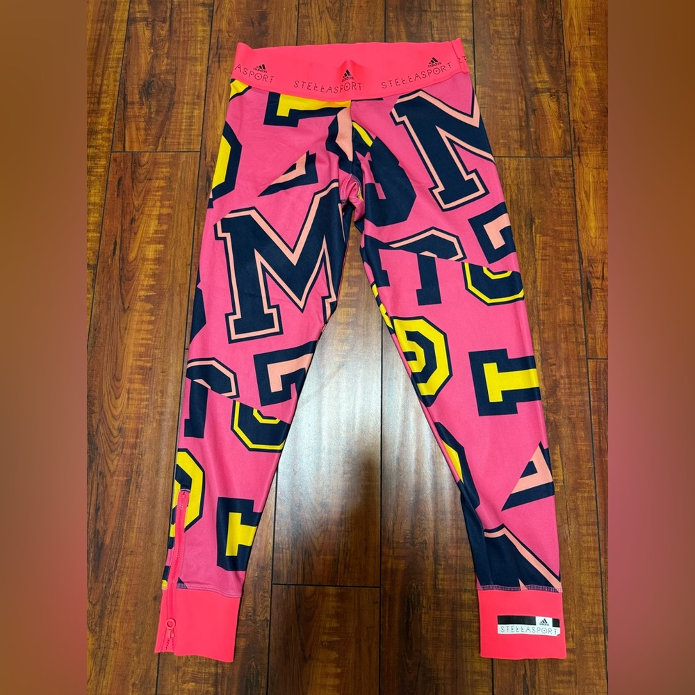 Bright Pink Graphic Lettering Leggings